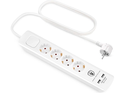 Andersson ELS 5.0 -  4 way with switch, USB 5V 2.1A, 1,5m White