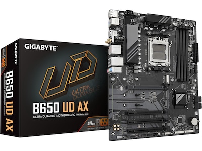 Gigabyte B650 UD AX - 1.0 - bundkort - ATX - Socket AM5 - AMD B650 Chipset - USB-C 3.2 Gen 1, USB 3.2 Gen 2, USB 3.2 Gen 1 - Wi-Fi 6, Gigabit LAN, Bluetooth - onboard grafik (CPU påkrævet) - HD Audio (8-kanaler)