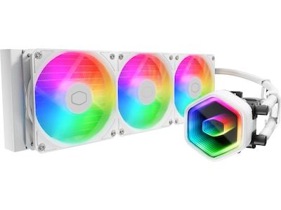 Cooler Master MasterLiquid 360 Core II - Processors flydende kølesystem - Radiatorstørrelse: 360 mm - (for: LGA1851, LGA1700, LGA1200, LGA2066, LGA2011-3, LGA2011, LGA1151, LGA1150, LGA1155, LGA1156, AM4, AM5) - 120 mm - hvid