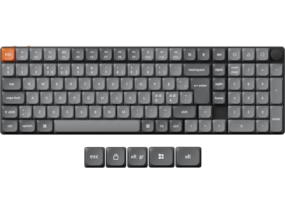 Keychron K17 Max - Tastatur - QMK , custom, mechanical - 96% - bagbelyst - trådløs - 2.4 GHz, USB, Bluetooth 5.1 - QWERTY - Nordisk - tastkontakt: Ga