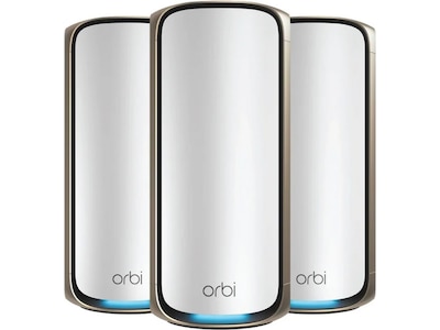 Netgear RBE973S Orbi 970 BE27000 Quad-Band WiFi 7 Mesh System 27Gbps (3-Pack) - Mesh router 802.11a/b/g/n/ac/ax/be (Wi-Fi 7)