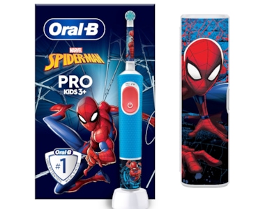 Oral-B Vitality Pro Kids Spiderman Barn Roterende, pulserende tandbørste Blå, Rød