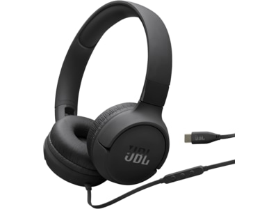 JBL Tune 520C USB-C Wired On-ear Headphones Black