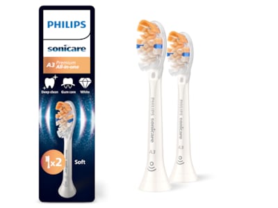 Philips Sonicare A3 Premium All-in-One tandbørstehoveder (2 pack, hvid)