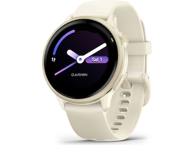 Garmin vívoactive 6 - 42 mm - lunar gold anodiseret aluminium - smart ur med bånd - silikone - knogle - håndledsstørrelse: 125-190 mm - display 1.2 - 8 GB - Bluetooth, ANT+, Wi-Fi - 23 g