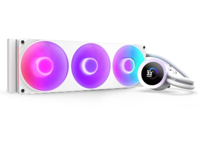 NZXT Kraken Plus 360 RGB, Alt-i-en væskekøler, 500 rpm, 2400 rpm, Hvid