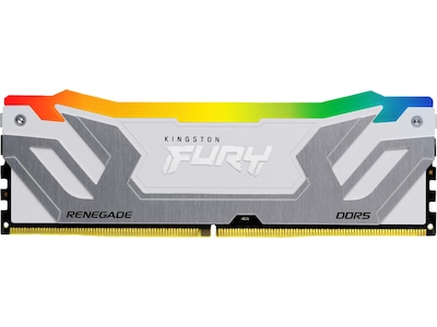 Kingston FURY Renegade RGB - DDR5 - modul - 24 GB - DIMM 288-PIN - 4200 MHz / PC5-67200 - CL40 - 1.45 V - ikke bufferet - on-die ECC - hvid og sølv