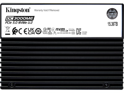 Kingston DC3000ME - SSD - Enterprise - krypteret - 15.36 TB - intern - 2.5 - U.2 PCIe 5.0 x4 (NVMe) - 256-bit AES - TCG Opal Encryption 2.0