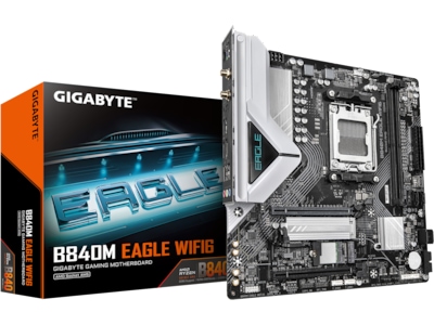Gigabyte B840M EAGLE WIFI6 - Bundkort - micro ATX - Socket AM5 - AMD B840 Chipset - USB-C 3.2 Gen 1, USB 3.2 Gen 1 - Wi-Fi 6, Bluetooth, 2.5 Gigabit LAN - onboard grafik (CPU påkrævet) - HD Audio (8-kanaler)