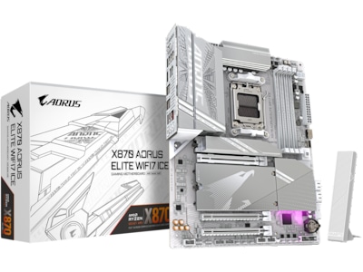 GIGABYTE X870E AORUS ELITE WIFI7 ICE Bundkort - AMD X870E - AMD AM5 socket - DDR5 RAM - ATX