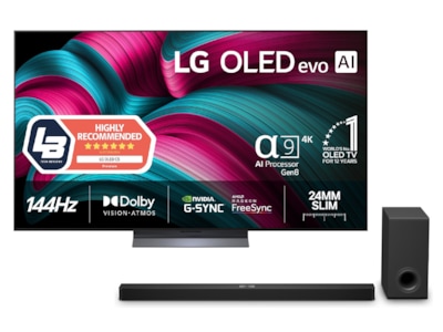 LG 77" C5 AI 4K OLED Smart TV (2025) + Soundbar