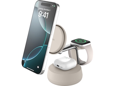 Belkin UltraCharge Pro wireless charging stand - 3-in-1 Qi2 - + AC power adapter - 25 Watt