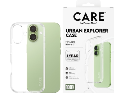 CARE by PanzerGlass Flagship Case Transparent Urban Explorer w. Clear Frame iPhone 17