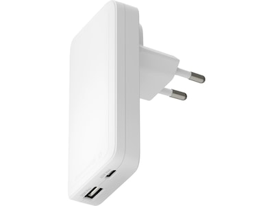 dbramante1928 re-charge Pro - Strømforsyningsadapter - tynd - 65 Watt - 2 output-stikforbindelser (USB-C, USB) - hvid