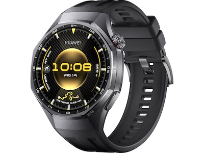 Huawei Watch GT 6 Pro - 46 mm - titanium alloy - smart ur med rem - fluoroelastomer - sort - håndledsstørrelse: 140-210 mm - display 1.47 - Bluetooth 6.0 BR/EDR + BLE, NFC - 54.7 g - sort