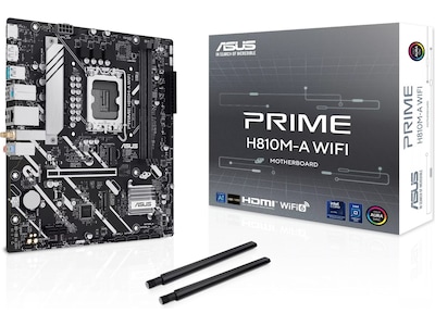 ASUS PRIME H810M-A WIFI Bundkort - Intel H810 - Intel LGA1851 socket - DDR5 RAM - Micro-ATX