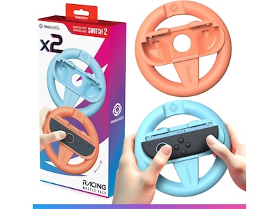 Oniverse Nsw2 Pack Of 2 Racing Wheel Controller Holders - Orange/Blue Konsol Tilbehør - GEEKD.dk