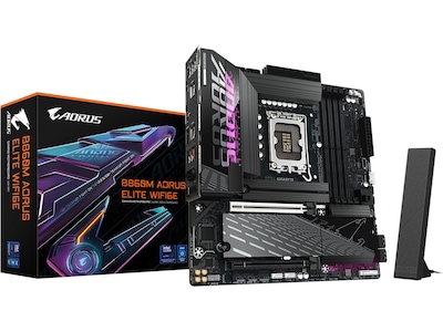 AORUS B860M ELITE WIFI6E - Bundkort - micro ATX - LGA1851 sokkel - AMD B850 Chipset - USB-C 3.2 Gen 1, USB 3.2 Gen 2, USB 3.2 Gen 1, USB4 - Bluetooth, Wi-Fi 6E, 2.5 Gigabit LAN - onboard grafik (CPU påkrævet) - HD Audio (8-kanaler)