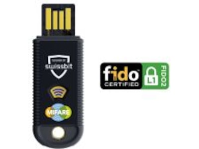 Swissbit iShield Key Pro USB-A Security Key with FIDO2 & MIFARE