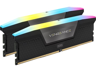 Corsair Vengeance RGB DDR5-6000 - 32GB - CL38 - Dual Channel (2 pcs) - AMD EXPO & Intel XMP - Sort med RGB