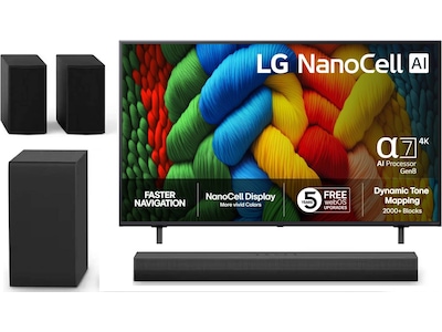 LG 55" NANO80 AI 4K NanoCell smart-tv (2025) + soundbar