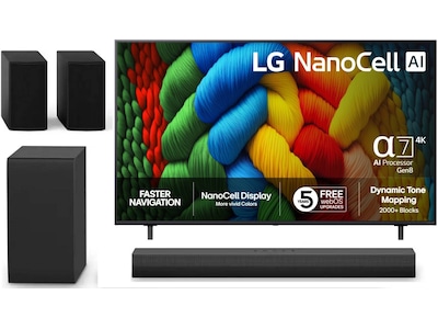LG 65" NANO80 AI 4K NanoCell smart-TV (2025) + soundbar