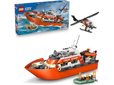 LEGO ® City - Kystvagtens Redningsbåd Og Helikopter 60504 - 742 D
