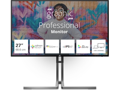 AOC U27U3CV 27" 3840 x 2160 (4K) HDMI DisplayPort USB-C 60Hz Pivot Skærm