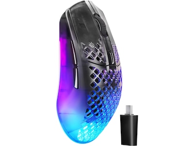 SteelSeries Aerox 3 WL Gen 2 (Shadow) - Gaming Mus - Optisk - 5 knapper - Sort med RGB lys