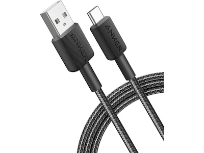 Anker 322 PowerLine USB-A til USB-C hurtigladning 1,8m kabel (sort)
