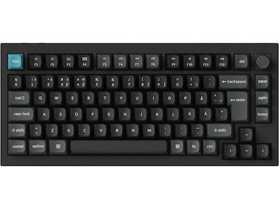 Keychron Q1 Ultra 75% 8K Wireless Tri-Mode - POM Red - Gaming Tastatur - Uden Numpad - Nordisk - Sort