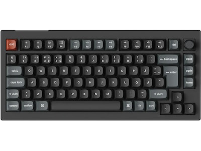 Keychron V1 Ultra 75% 8K Wireless Tri-Mode - POM Brown - Gaming Tastatur - Uden Numpad - Nordisk - Sort