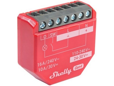 Shelly 1PM Gen4 - WiFI & Zigbee relæ med effektmåling (24VDC/230VAC)