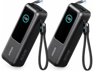 Anker Power Bank 25000 mAh med USB-C - 2-pack