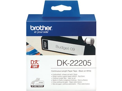 Brother DK-22205 - Sort på hvid - Rulle (6,2 cm x 30,5 m) termokopieringspapir - for Brother QL-1050, QL-500, QL-550, QL-560, QL-570, QL-600, QL-650, QL-710, QL-720, QL-820