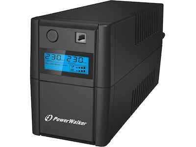 PowerWalker VI 650SE LCD - UPS - AC 230 V - 360 Watt - 650 VA - 7 At - USB - output-stikforbindelser: 2 - sort