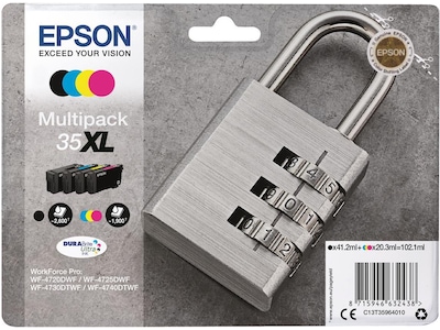 EPSON Blæk Multipak C13T35964010 35XL Padlock Sort Cyan Magenta Gul