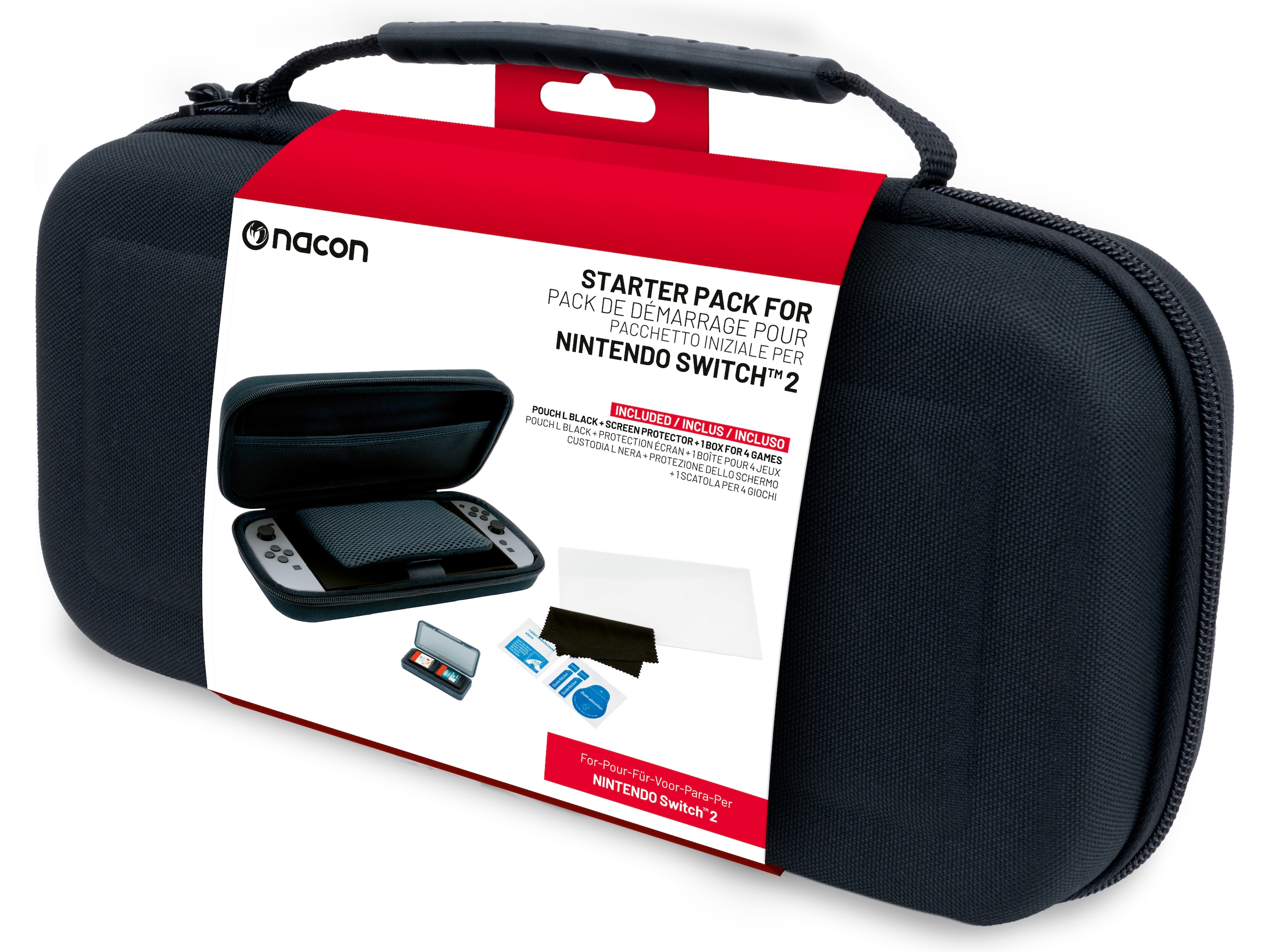 Nacon Rigid Pouch L pack for Nintendo Switch 2 (sort) Tilbehør til spilkonsoller