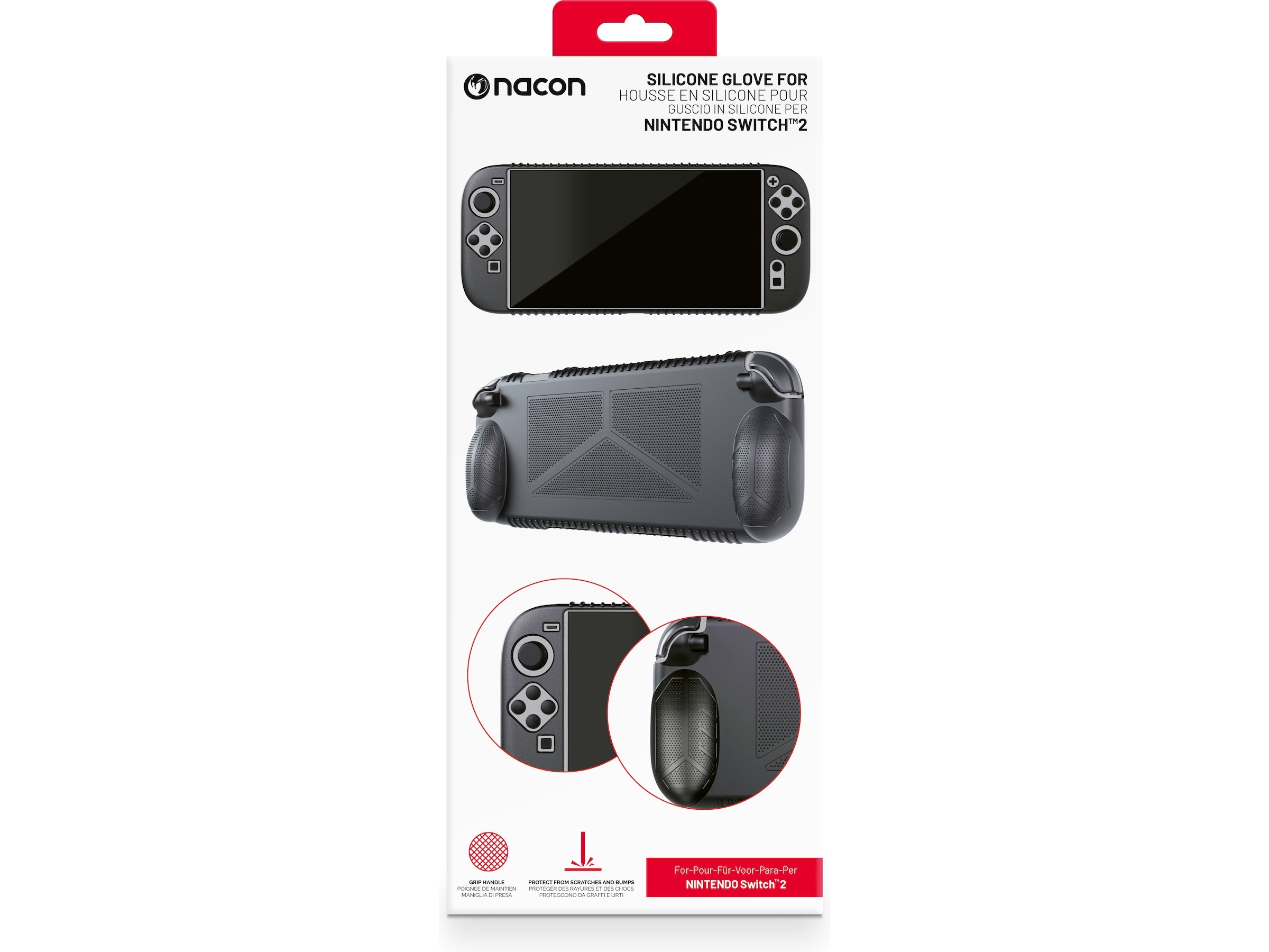Nacon Silicone Glove for Nintendo Switch 2 (sort) Tilbehør til spilkonsoller