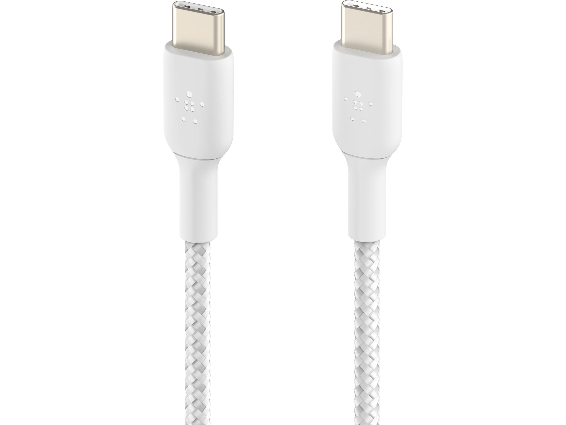 Belkin USB-C flettet opladningskabel 2m, 2-pak (hvid) USB-kabler