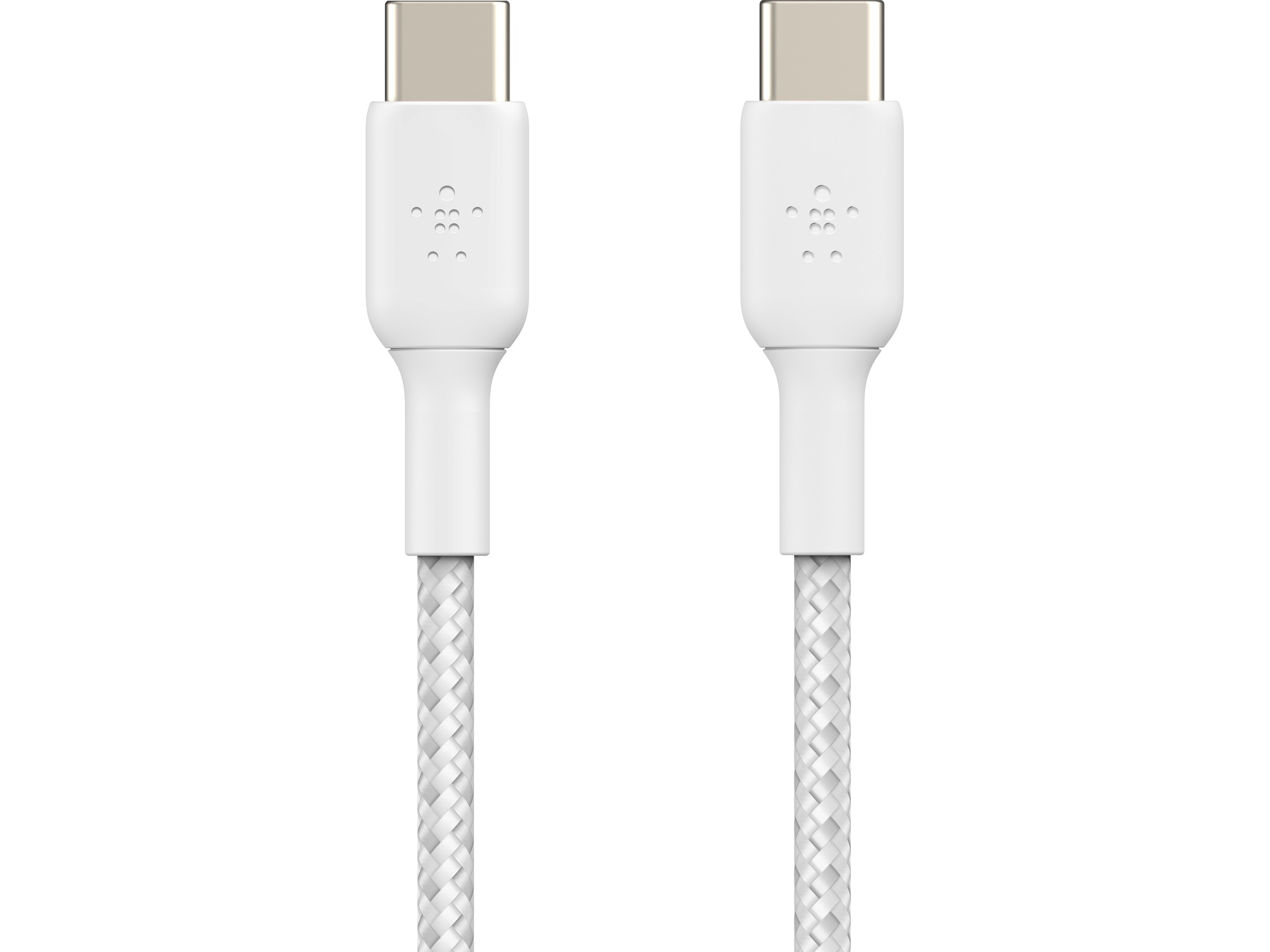 Belkin USB-C flettet opladningskabel 2m, 2-pak (hvid) USB-kabler