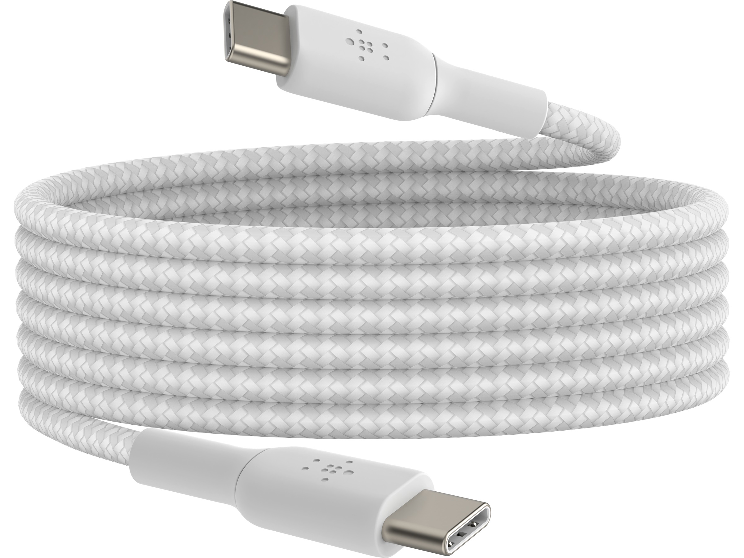 Belkin USB-C flettet opladningskabel 2m, 2-pak (hvid) USB-kabler