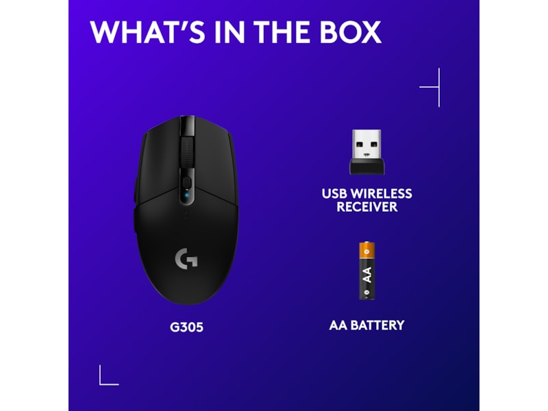 Logitech G305 Lightspeed Trådløs Gamingmus (sort) Gamingmus