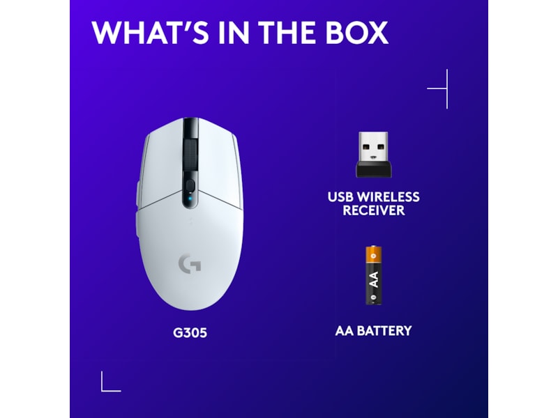 Logitech G305 Lightspeed Trådløs Gamingmus (hvid) Gamingmus