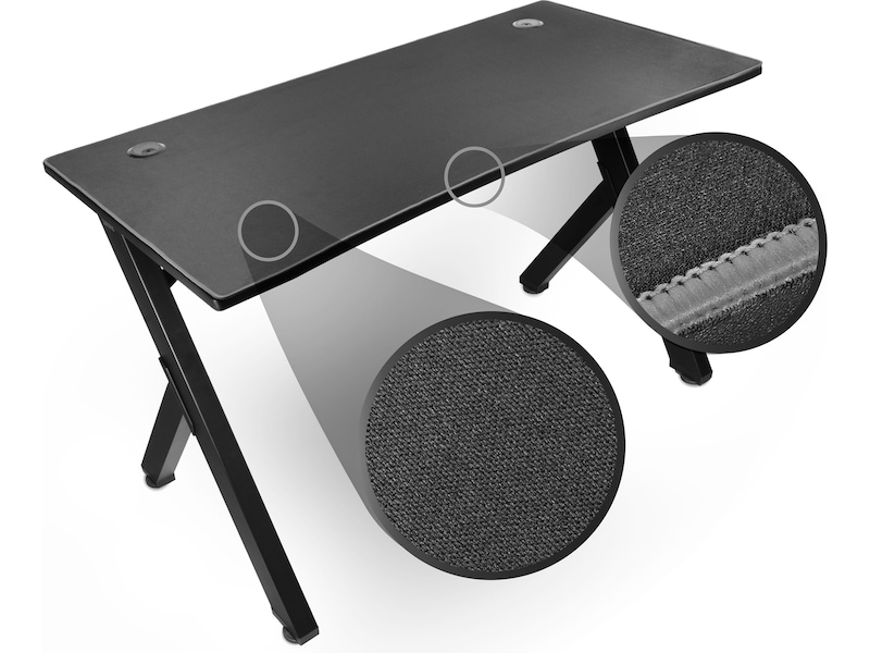 Svive Cygnus Gaming desk mat sort med grå sømme Gamingdesk