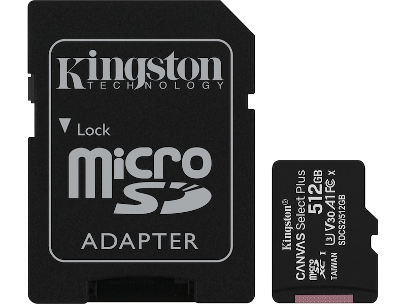 Kingston Canvas Select Plus microSD 512GB Flash-hukommelse