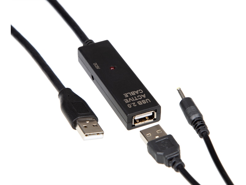 USB-A forlængerkabel 10m (sort) USB-kabler