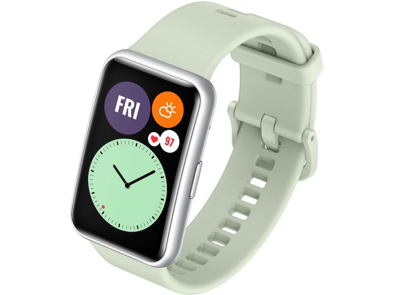 Huawei Watch FIT Aktivitetsarmbånd silver og grøn Komplett.dk