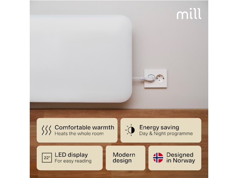 Mill Invisible panelovn 850W (hvid) Varmepaneler