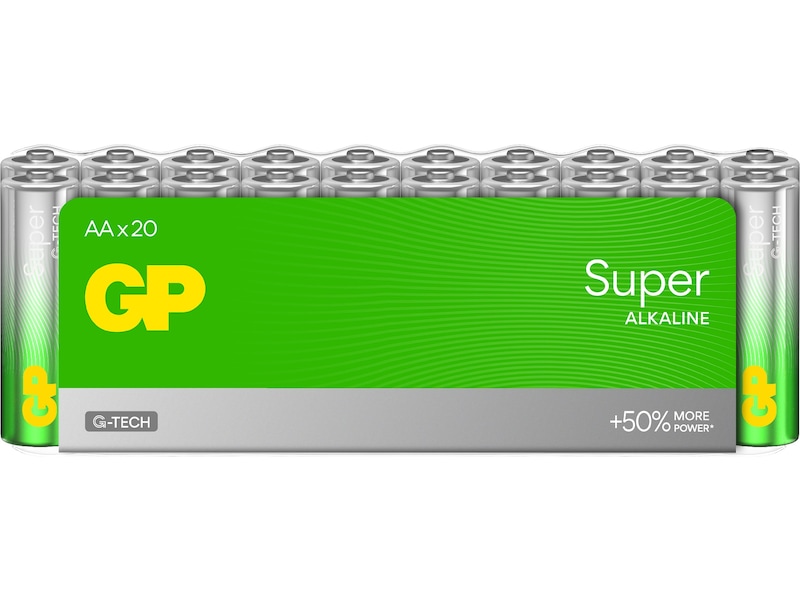 GP Super Alkaline AA/LR6 batteri, 20-pk Generelle batterier